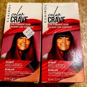 Clairol Color Crave  Scarlet Semi Permanent Hair Color Bundle NIB